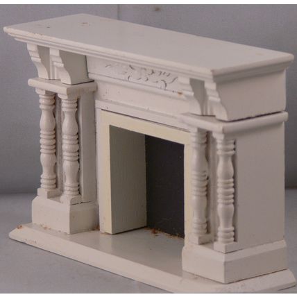 1:12th Doll Dollshouse White Fire Fireplace Mantle & Surround