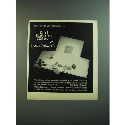 1969 Cheval Books Advertisement - and Autumn Came by Rod McKuen