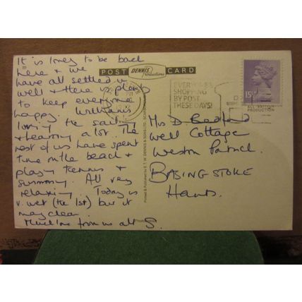 SALCOMBE, Devon. used postcard by E T W Dennis 1982 pm =