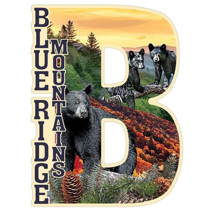 Blue Ridge Mountains Capital B Collage Design Fridge Magnet