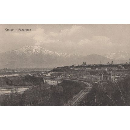 Cuneo Italy Panorama Antique Italian Postcard