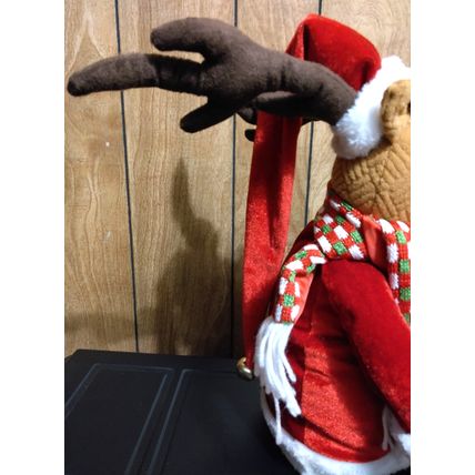 Large Plush 25" Shelf Sitter Christmas Santa Reindeer w/ Bendable Legs & Arms