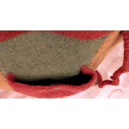 Handmade Wool Bucket Handbag Double Straps Outside Pocket Orange Yellow Green