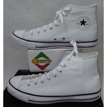 New Mens 13 Converse Chuck CTAS Pro Hi White Black Vegan Shoes MSRP $70 170131F