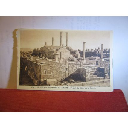 TEMPLE DU GENIE, ROMAINES DE TIMGAD, ALGERIA. antique unused postcard. =