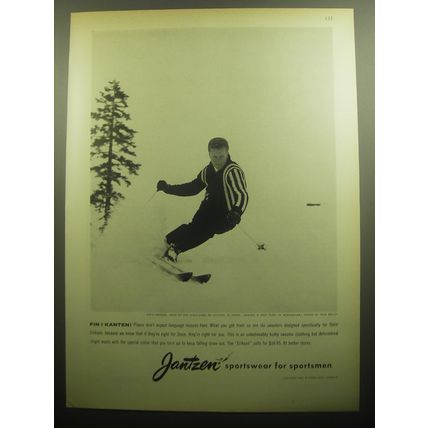 1958 Jantzen Sportswear Advertisement - Stein Eriksen - Fin I Kanten!