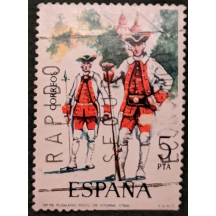 Stamp Spain SG2293 1975 5Pta Military Uniforms Used
