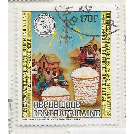 CENTRAL AFRICAN REP. 1986 RADIO AGRICULTURE PROJECT PAN AFRICAN COMMUNICATIONS