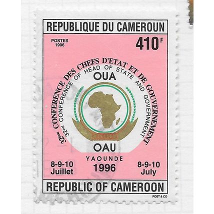 CAMEROUN CAMEROONS 1996 AFRICAN UNION HEADS STATE CONFERENCE 410F USED
