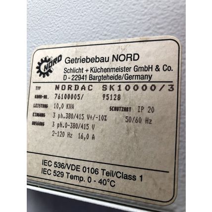 GETRIEBEBAU NORDAC SK10000/3 AC DRIVE,3-PH,0-380/415V,76100005, 16.0A,Ez