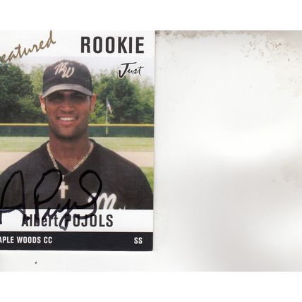 ALBERT PUJOLS 2004 MAPLE WOODS ROOKIE AUTOGRAPHED HOF WORLD CHAMPION PLAYER CARD