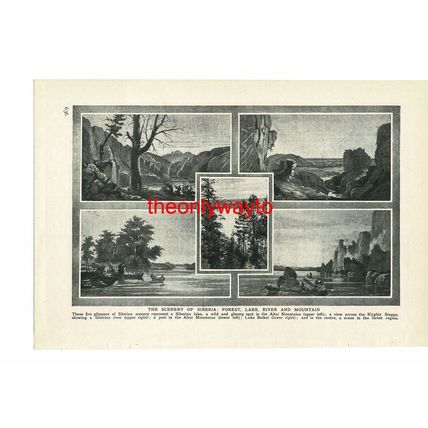 Siberia, 5 Scenes Of Natural Beauty, Book Illustration (Print), c1907