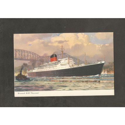 Postcard Shipping Cunard RMS Saxonia