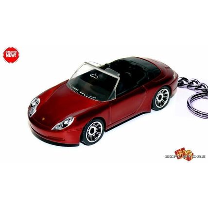 HTF KEYCHAIN RED PORSCHE 911 CARRERA CONVERTIBLE CUSTOM Ltd Ed NICE GIFT