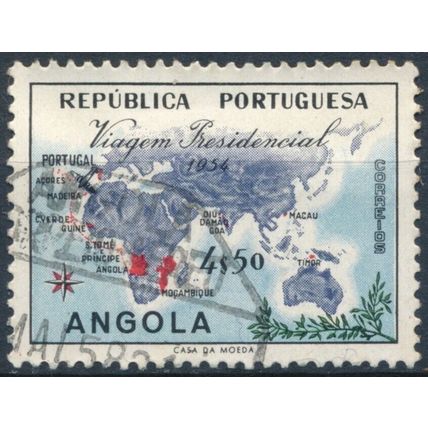 Presidential Visit: 4.50a - Angola 1954 - F H - MiNr 391