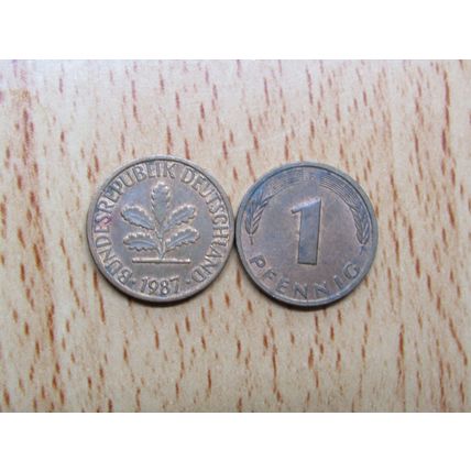 1987f 1 Pfennig Germany Coin