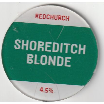 USED GLASS KEG CLIP FRONT - REDCHURCH BREWERY - SHOREDITCH BLONDE
