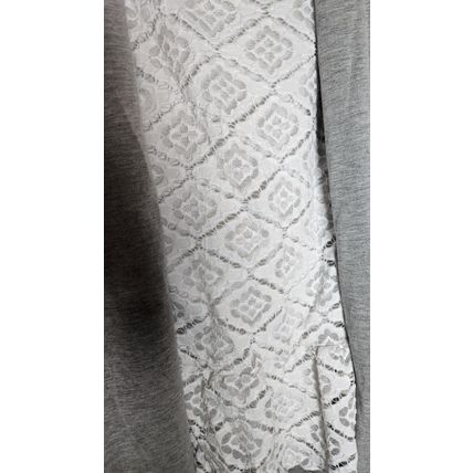 AB Studio Women's MEDIUM Draped Open-Front Cardigan Attached Shirt White Gray