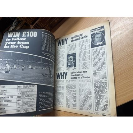 GOAL MAGAZINE #228 13 JAN 1973 UK FOOTBALL MAGAZINE - NORWICH TEAM POSTER (LL)