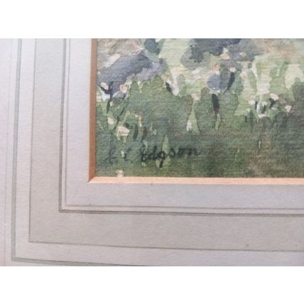 View from Miningsby Lincolnshire Painting Watercolour E C Edgson Framed Picture