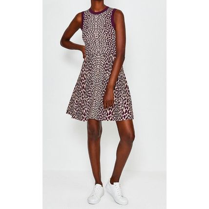 KAREN MILLEN Sleeveless Leopard Flippy Knit Dress BNWT
