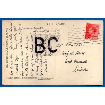 Postcard Stone Terrace Branksome Tower Hotel Bournemouth Dorset Nr Poole