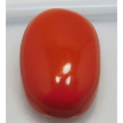 100% Natural 15.50 Ct Coral Oval Cut Rare Italian Loose Gemstone