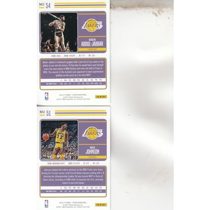 KREEM ABDUL-JABBAR & MAGIC JOHNSON AUTO 2017 LOS ANGELES LAKERS HOF CHAMPIONS
