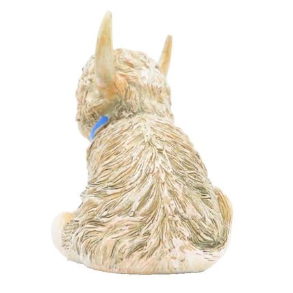Happy Highland Cow Ornament Wearing Blue & White Tie 10 CM Gift Home Decor