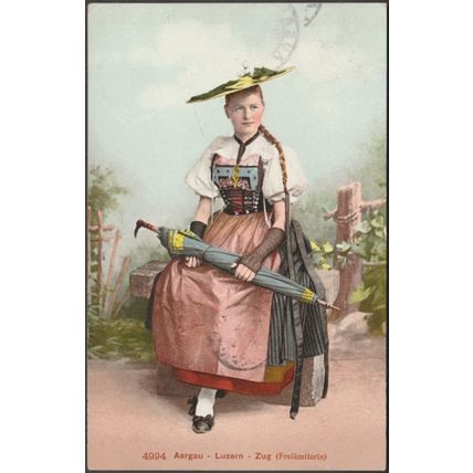 Freiämtlerin, Aargau - Luzern - Zug, 1912 - Photoglob AK