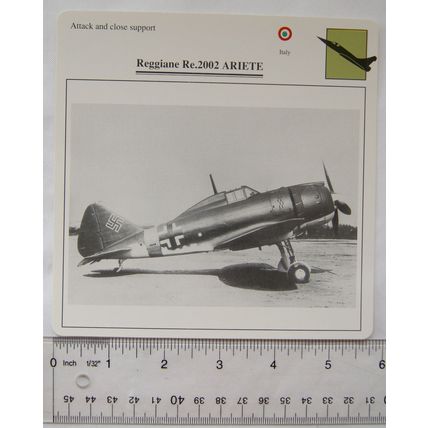 Reggiane RE.2002 Ariete - Italy - Attack & Close Support - Collectors Club Card