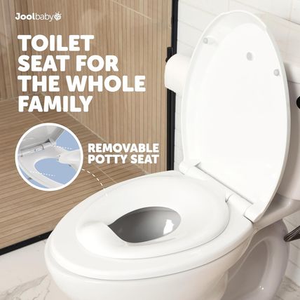 Quick Flip Elongated Toilet Seat with Built-In Potty & Splash Guard for Toddler