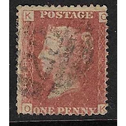 GB 1858 QUEEN VICTORIA 1d RED PLATE 97 OF USED SG43/44 OK
