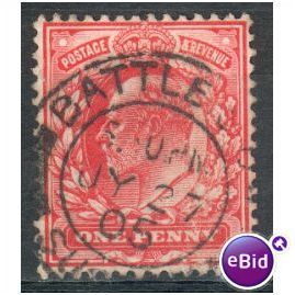 GB stamps 1902-10 KEV11 - 1d SG219 Battle Sussex 1