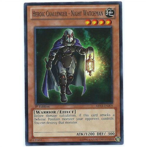 YuGiOh Abyss Rising - ABYR-EN009 - Heroic Challenger - Night Watchman - 1st Ed