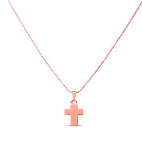 Rose Gold Cross Necklace 18 Inches Chain