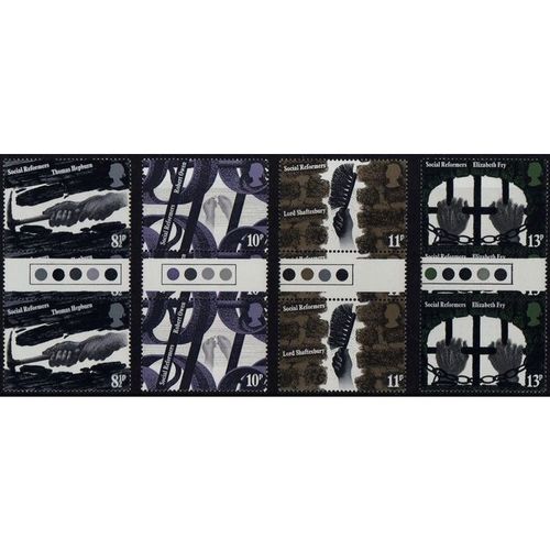 GB 1976 Social Reformers Traffic Light Gutter Pairs Unmounted Mint SG 1001-1004