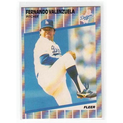 1989 Fleer Fernando Valenzuela baseball card #76 – Dodgers