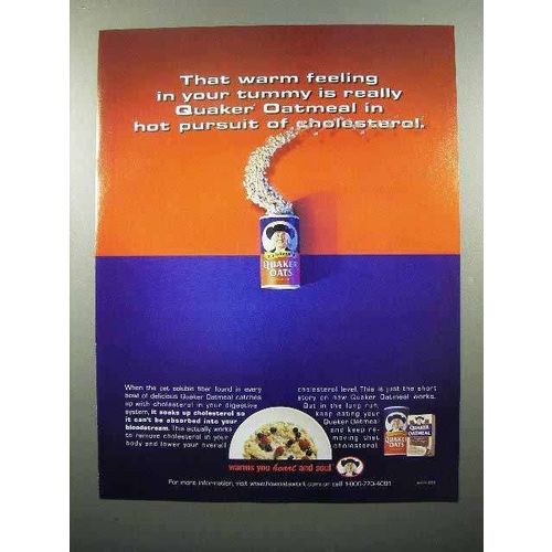 2000 Quaker Oats Ad - Hot pursuit of Cholesterol