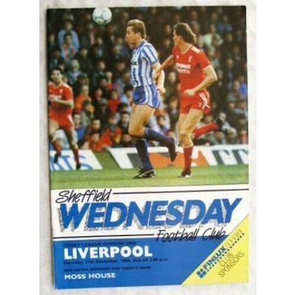 1986 programme Sheffield Wednesday v. Liverpool, Mark Chamberlain