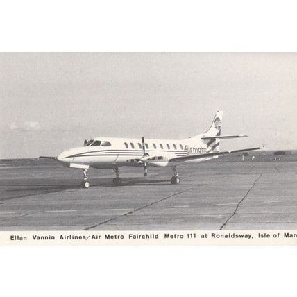 Ellan Vannin Airlines Air Metro Fairchild Aircraft at Isle Of Man Postcard