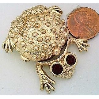 Vintage Gold Tone Collectible Frog Perfume Sachet