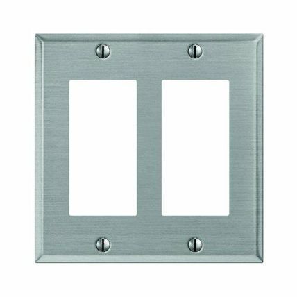 9PT127 "2-Rocker/GFI" Pewter Tone Steel Wallplate