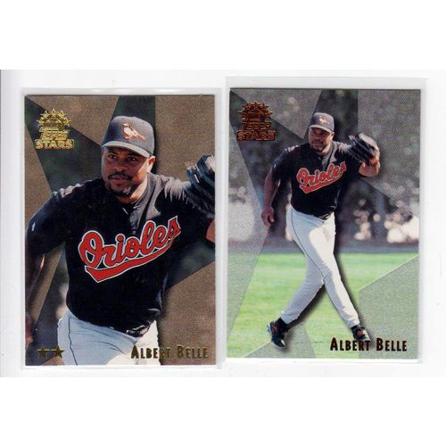 Two 1999 Topps Stars Albert Belle baseball cards #16 –No stars and two stars