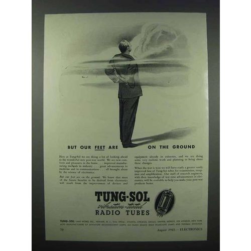 1943 Tung-sol Radio Tubes Ad - Feet Are On The Ground