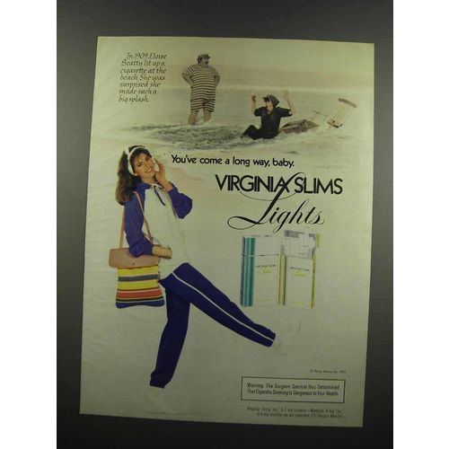 1983 Virginia Slims Lights Cigarettes Ad - A Big Splash