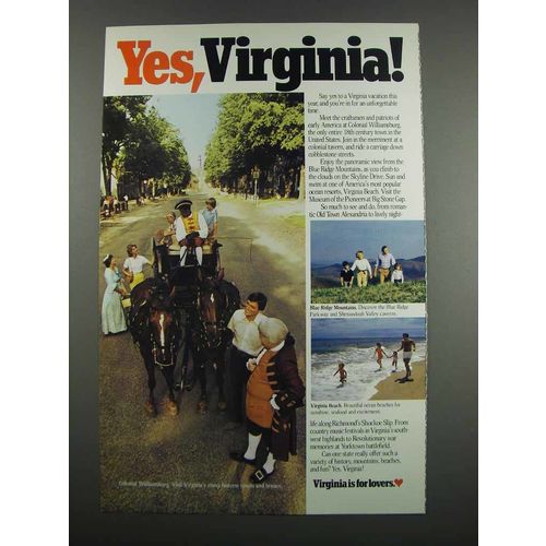 1983 Virginia Tourism Ad - Yes, Virginia