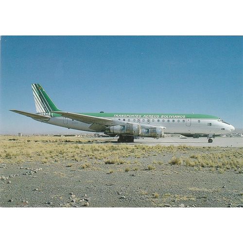Trans Sportes Aeros Bolivianos Douglas DC8F 54 Civil Aircraft Postcard (A20155)