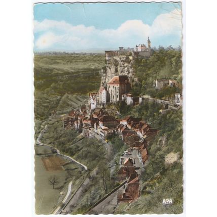 Postcard Rocamadour from l'Hospitalet, Lot, France.