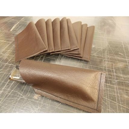Real Brown Leather Glasses Case Sleeve Pouch for Reading Glasses free P&P